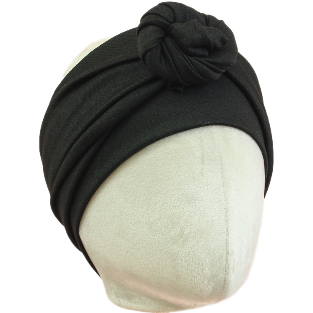 Black Solid Wrap Headband