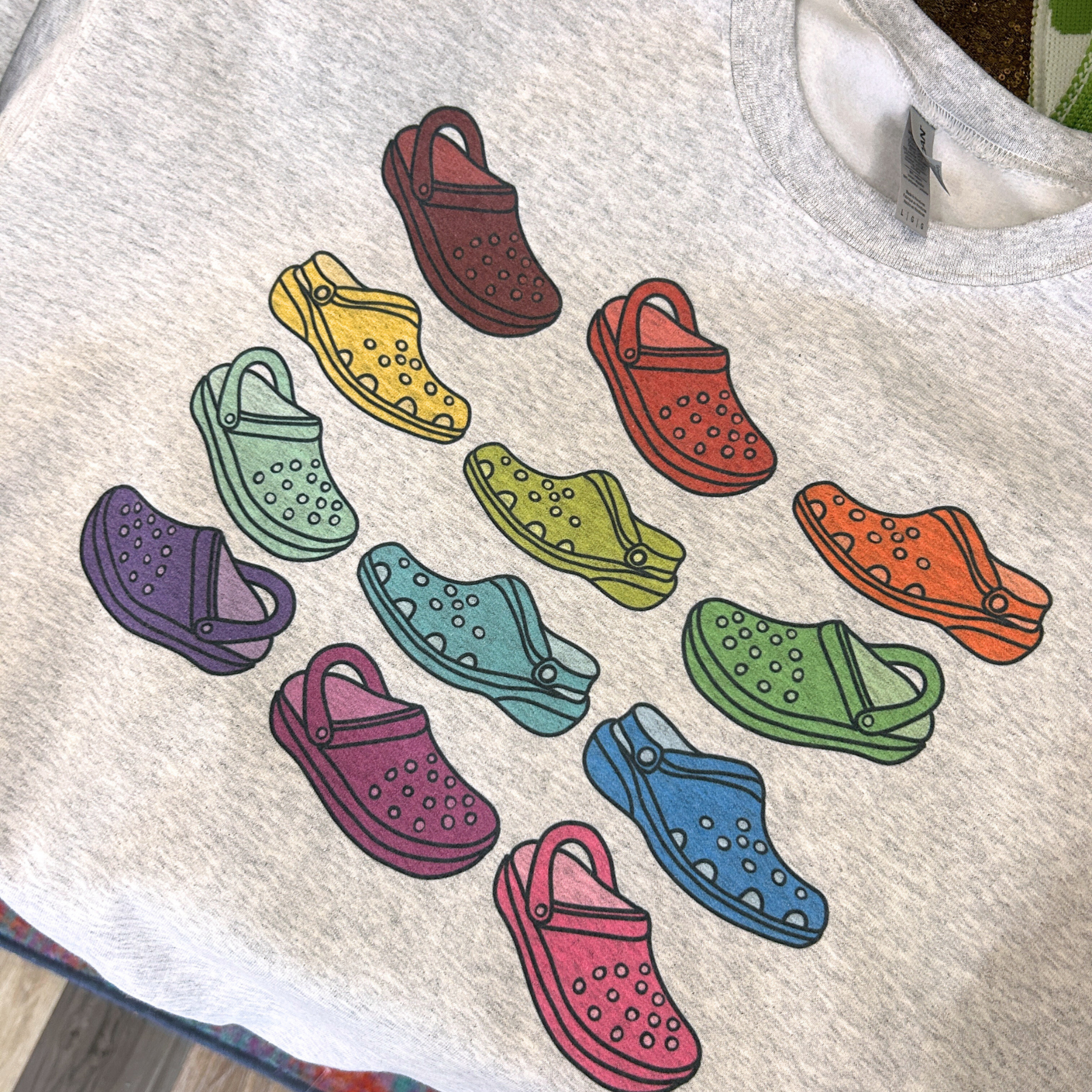 Colorful Croc Lover Crewneck
