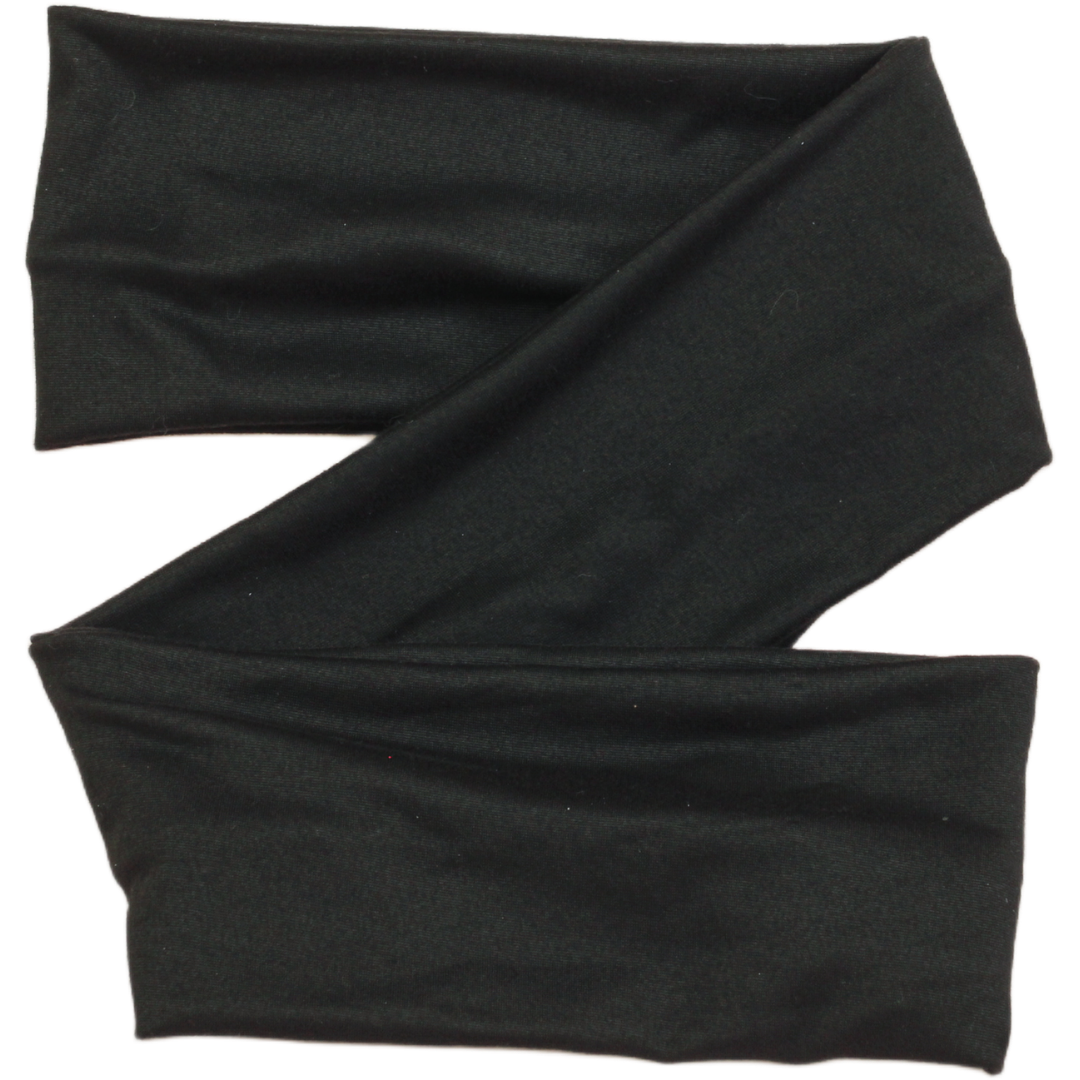 Schwarzes, unifarbenes Wickelstirnband