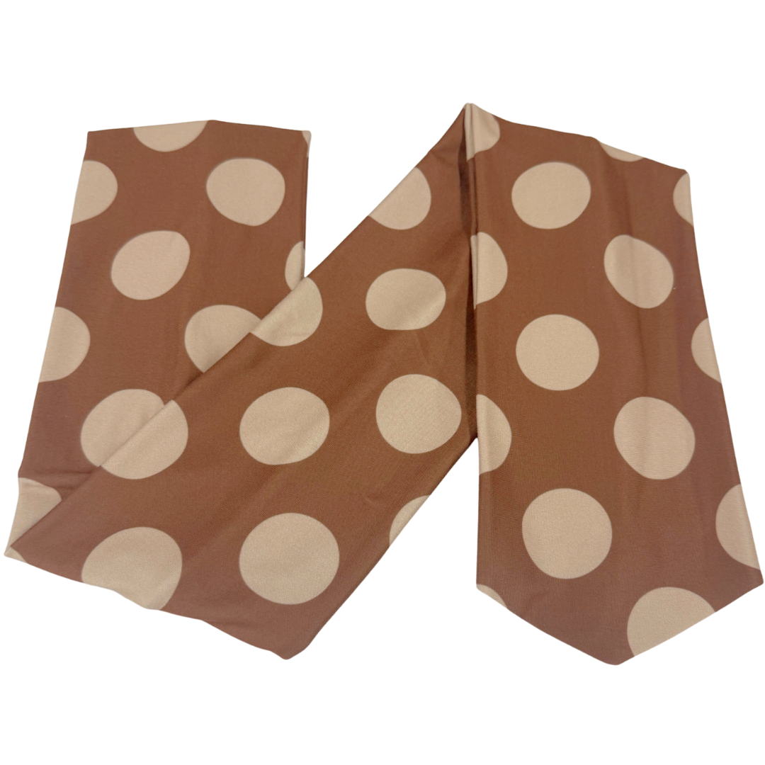 Brown Polka Dots Wrap Headband