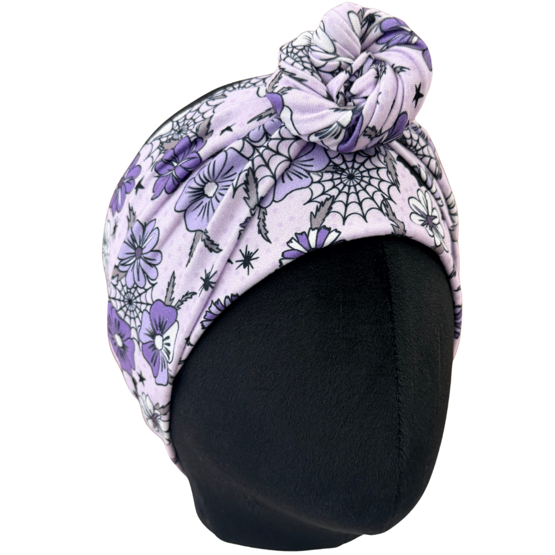 Spooky Lilac Floral Wrap Headband