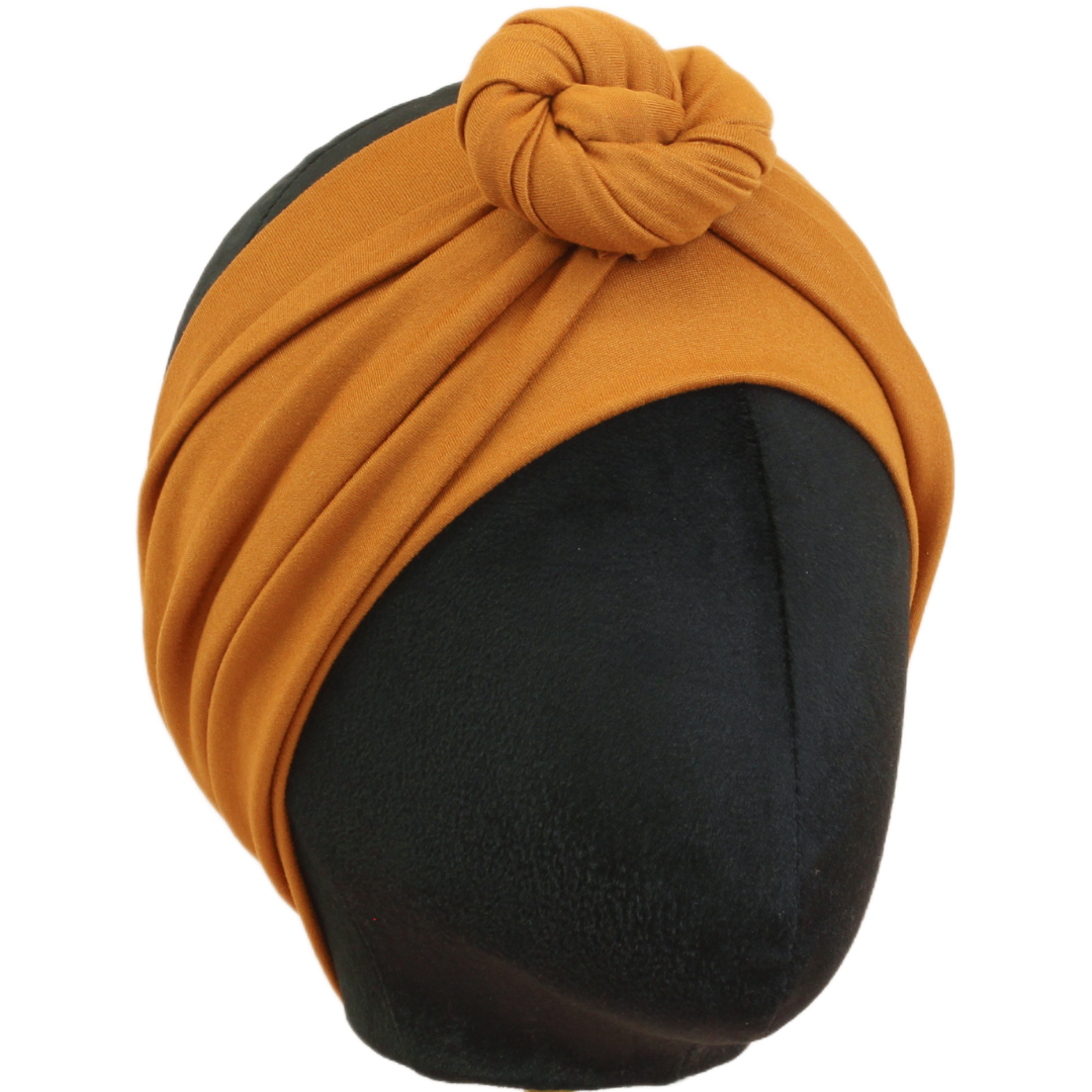 Caramel Brown Solid Wrap Headband