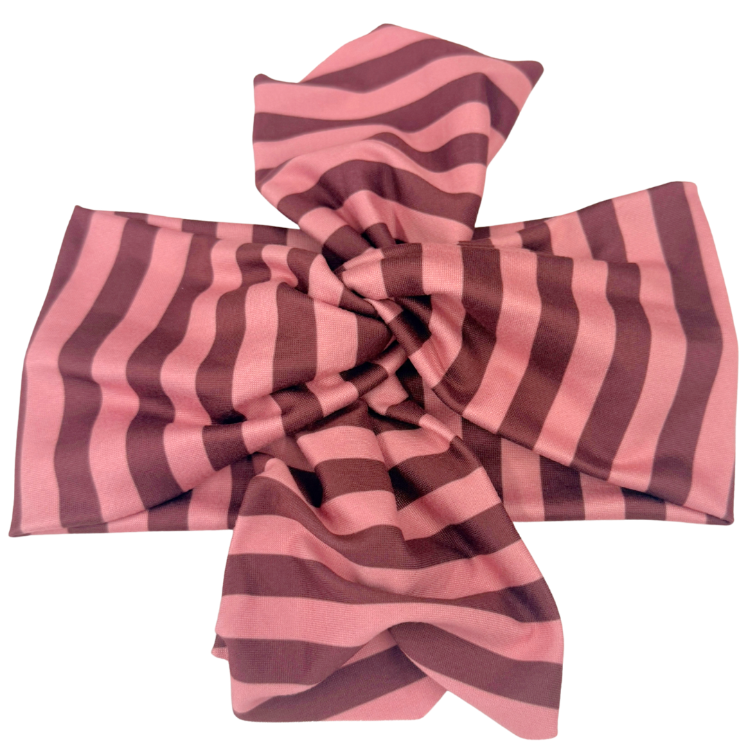 Plum Berry Stripes Top Knot Headband