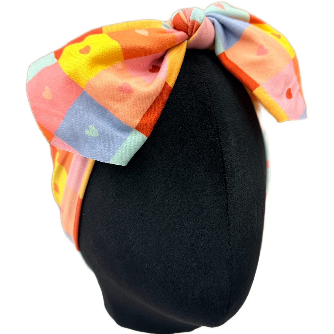 Checker Love Top Knot Headband