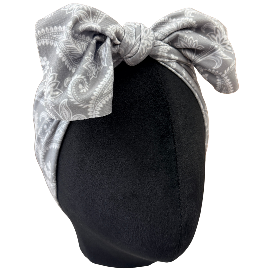 Smoke Paisley Top Knot Headband