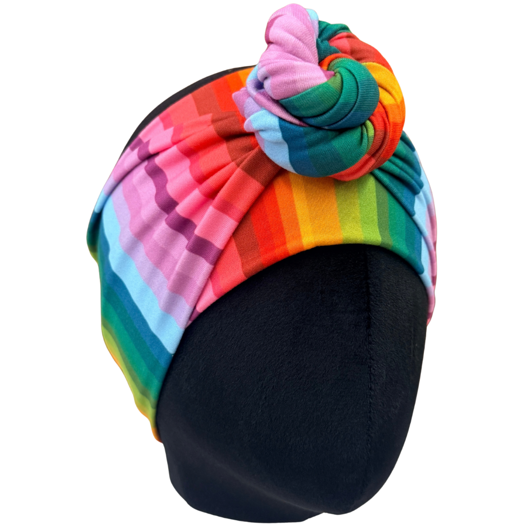 Fall Rainbow Stripe Wrap Headband