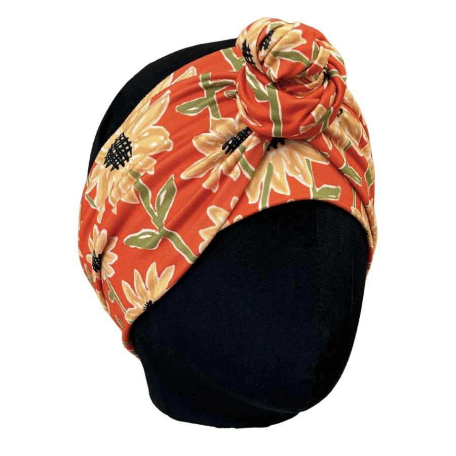 Red Sunflowers Wrap Headband