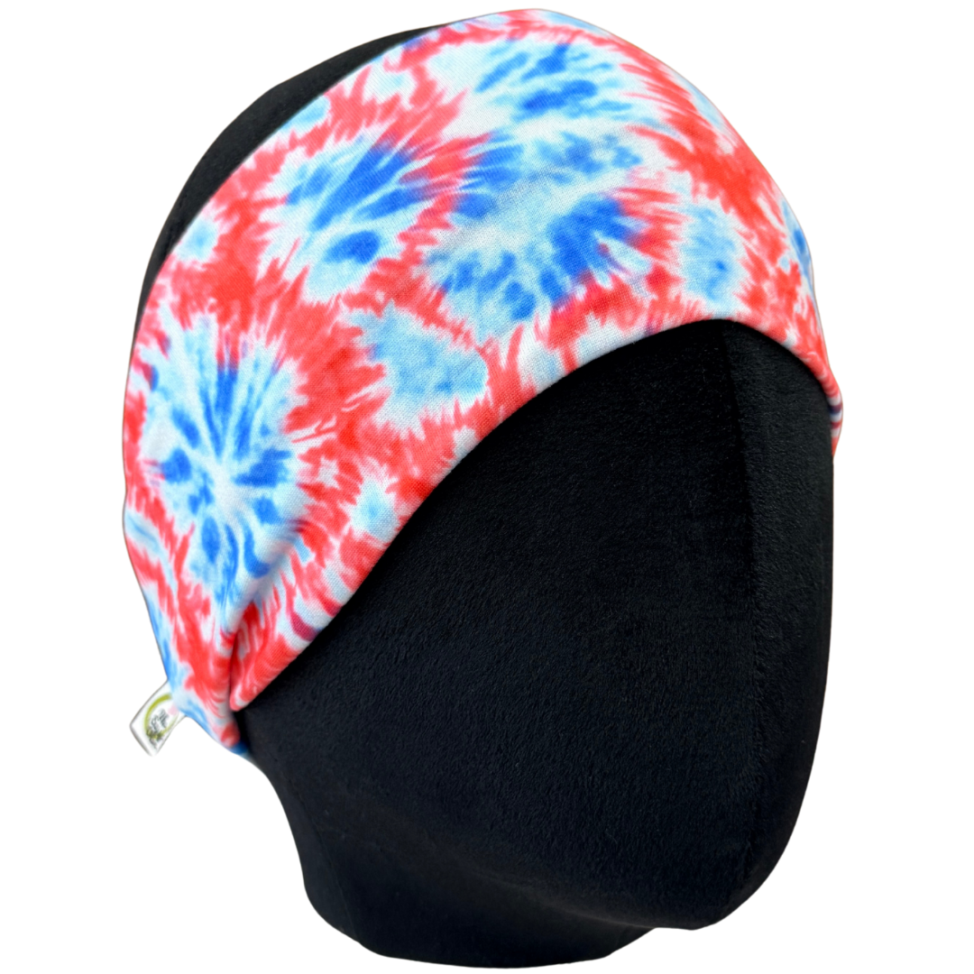 Red, White & Blue Tie-Dye Stretch Headband