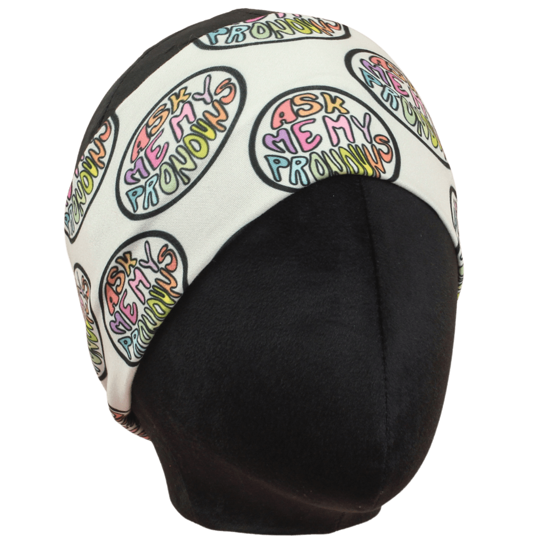 Ask Me Pronouns Stretch Headband - The Sassy Olive