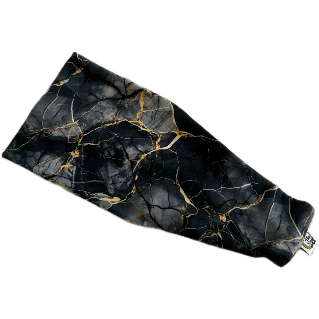 Black Marble Stretch Headband - The Sassy Olive
