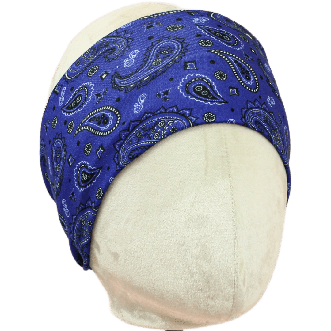 Blue Bandana Paisley Stretch Headband - The Sassy Olive
