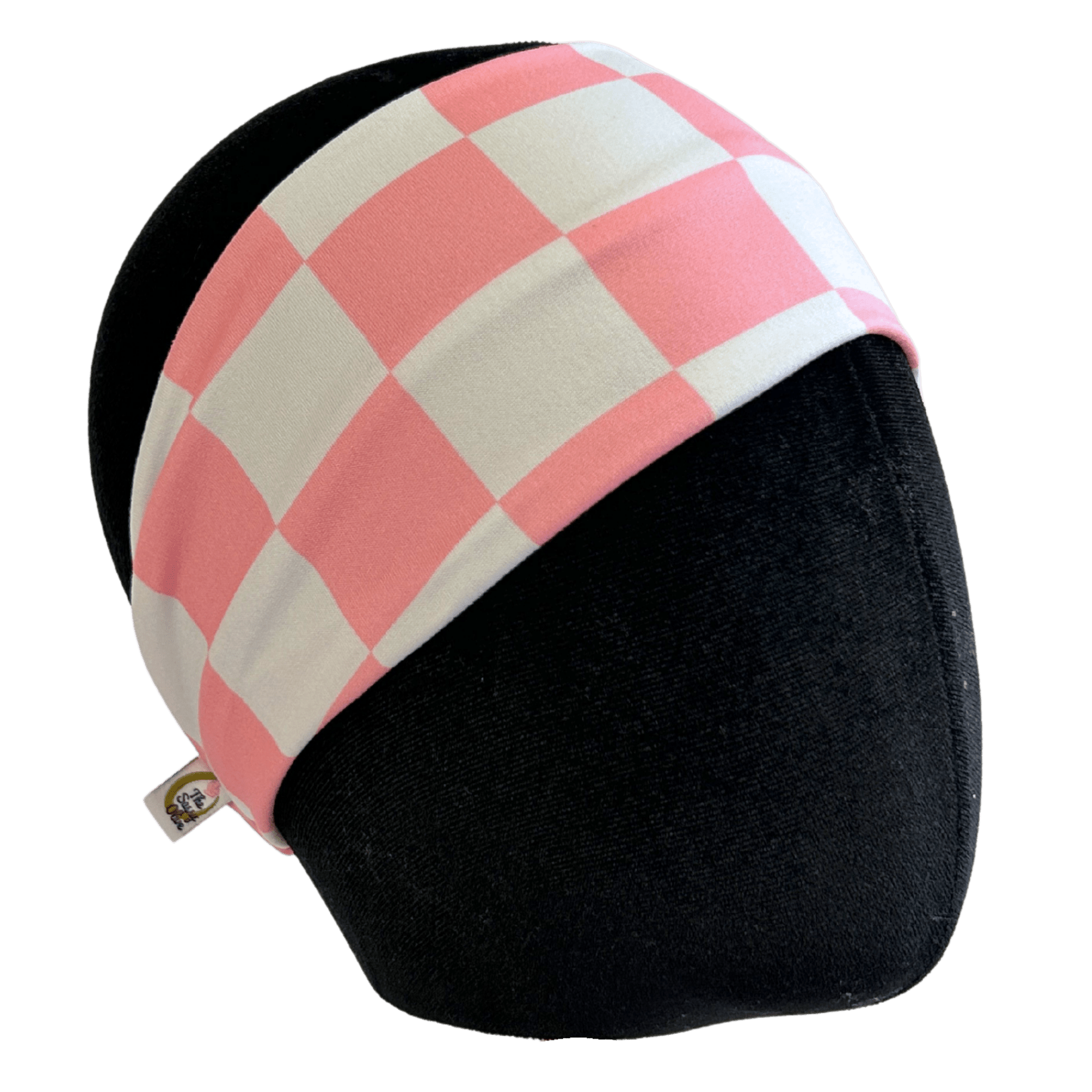 Bright Pink Checker Stretch Headband - The Sassy Olive