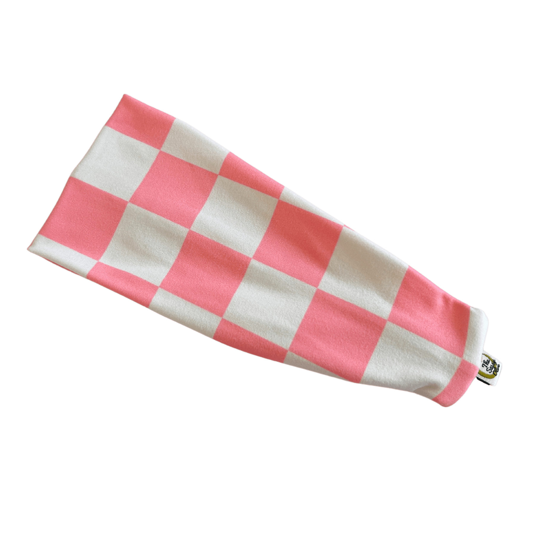 Bright Pink Checker Stretch Headband - The Sassy Olive
