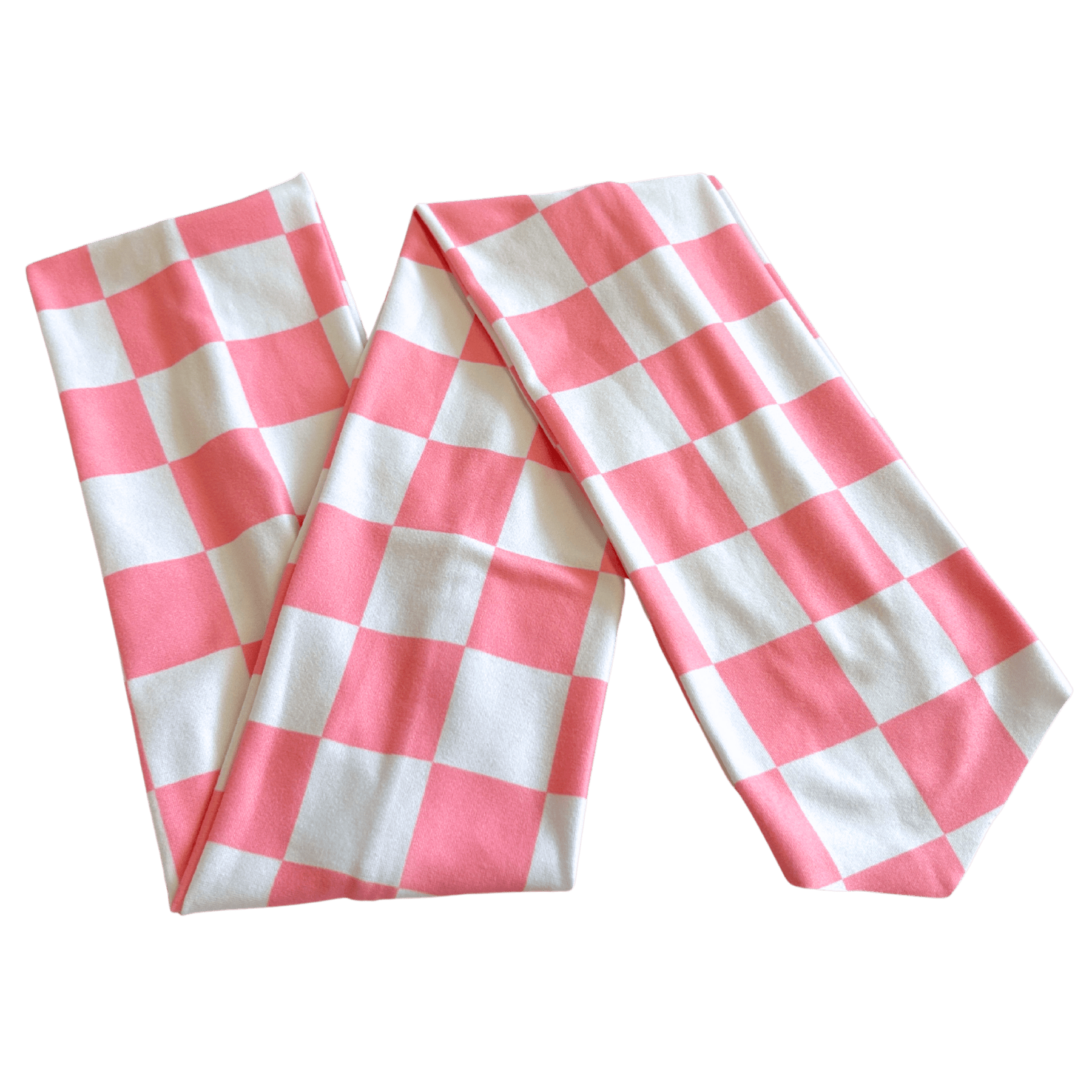 Bright Pink Checker Wrap Headband - The Sassy Olive