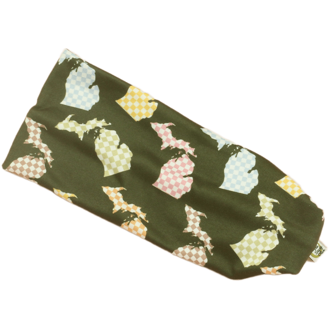 Checkered Michigan Stretch Headband - The Sassy Olive