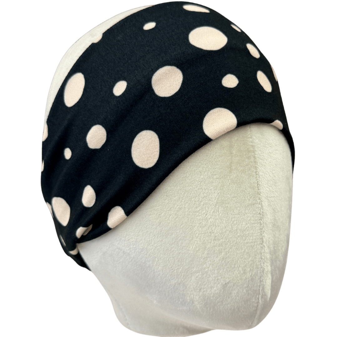 Classic Black Polka Dot Stretch Headband - The Sassy Olive