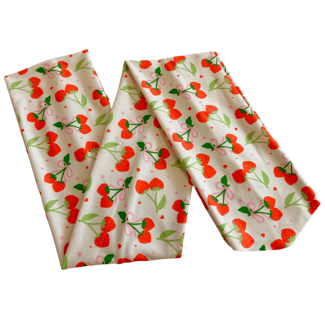 Coquette Strawberries Wrap Headband - The Sassy Olive