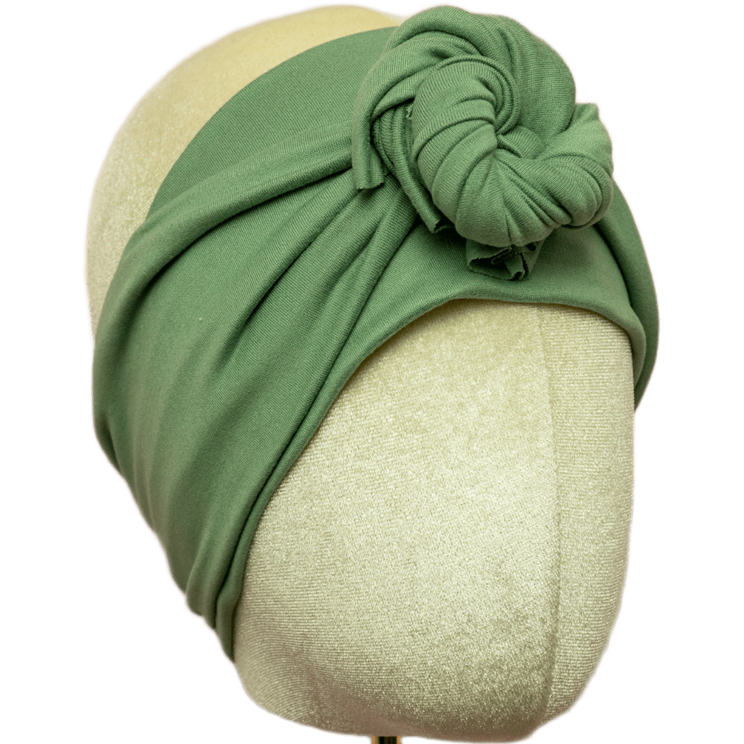 Couch Green Solid Wrap Headband - The Sassy Olive