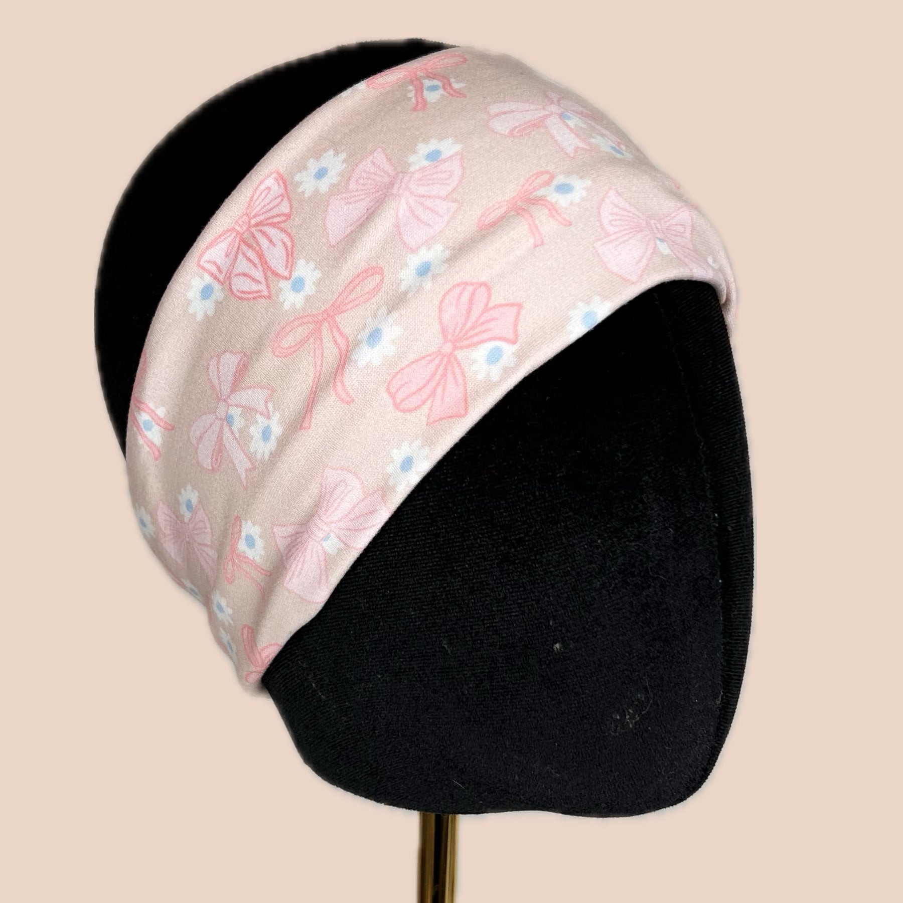 Daisy Dots Pink Stretch Headband - The Sassy Olive