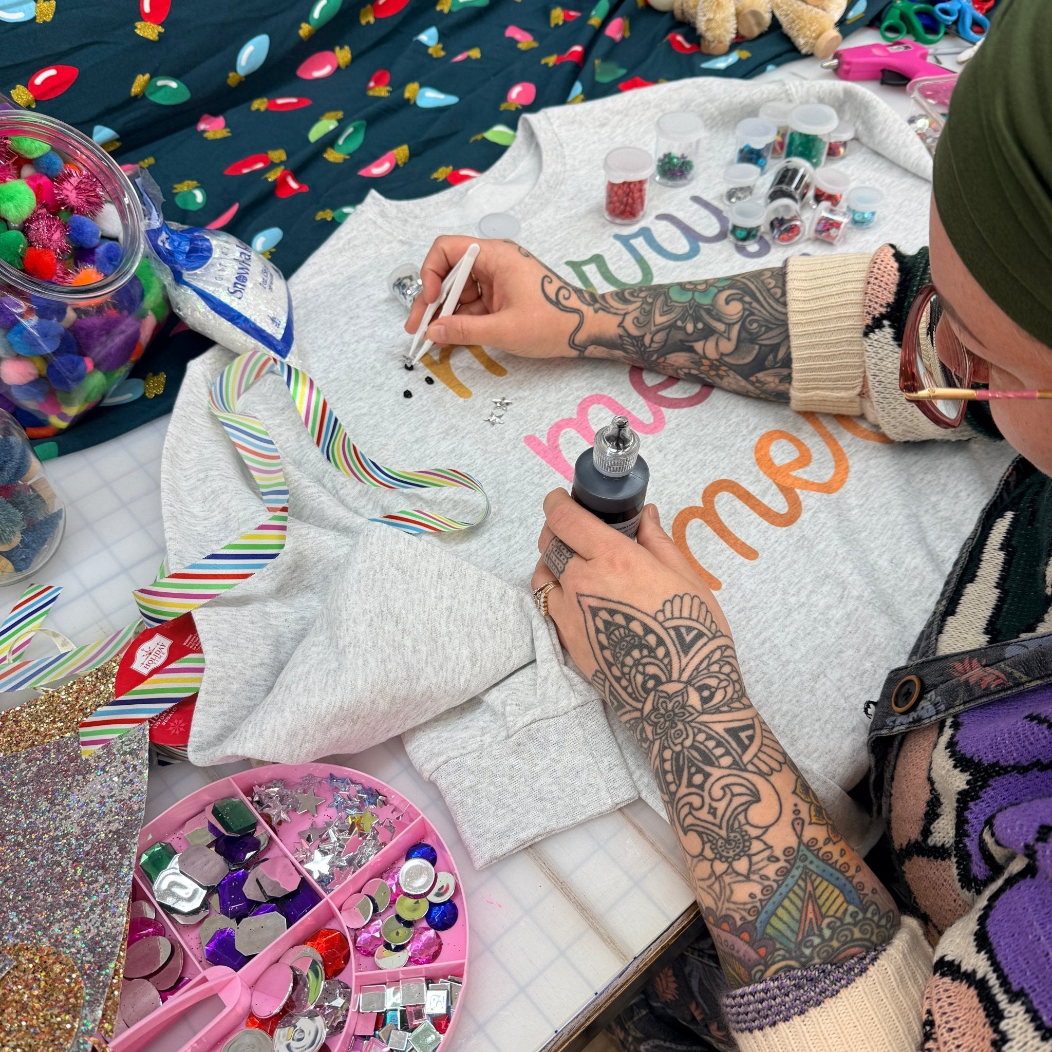 Dec 19 5pm - 8pm DIY Ugly Sweater Night – Crafty Holiday Event Ticket - The Sassy Olive