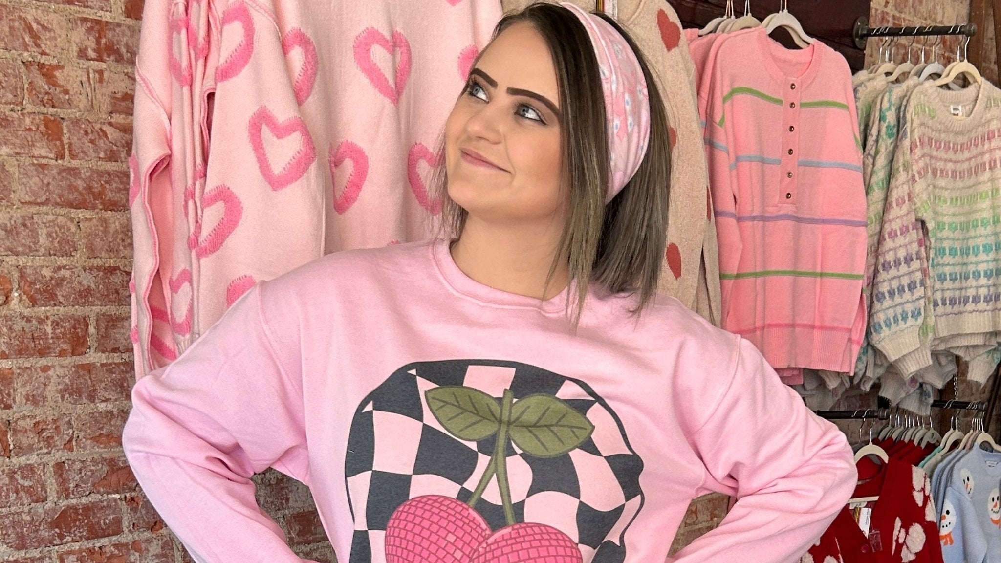 Disco Cherry Crewneck Sweatshirt - The Sassy Olive