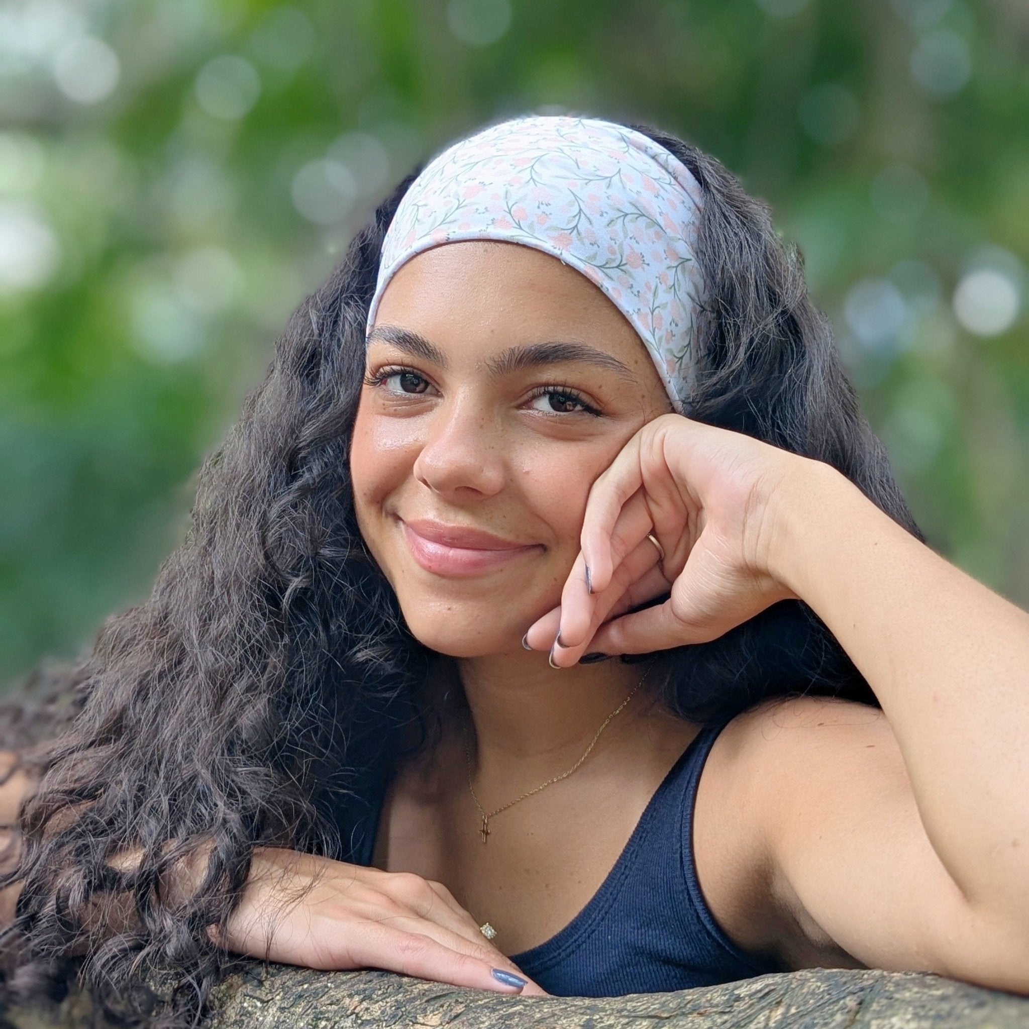 Ditzy Pink Floral Stretch Headband - The Sassy Olive