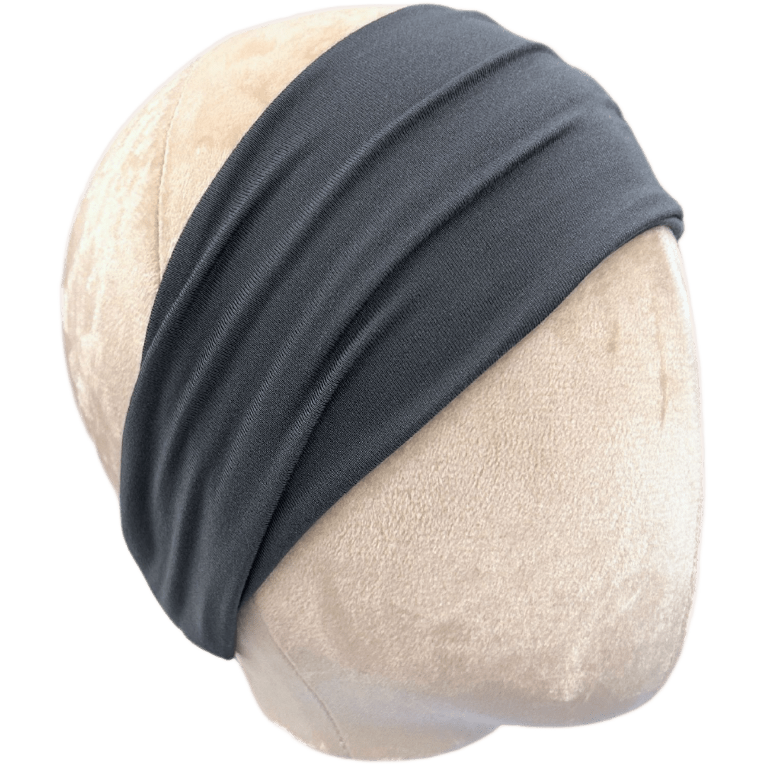 Dusty Blue Grey Solid Stretch Headband - The Sassy Olive