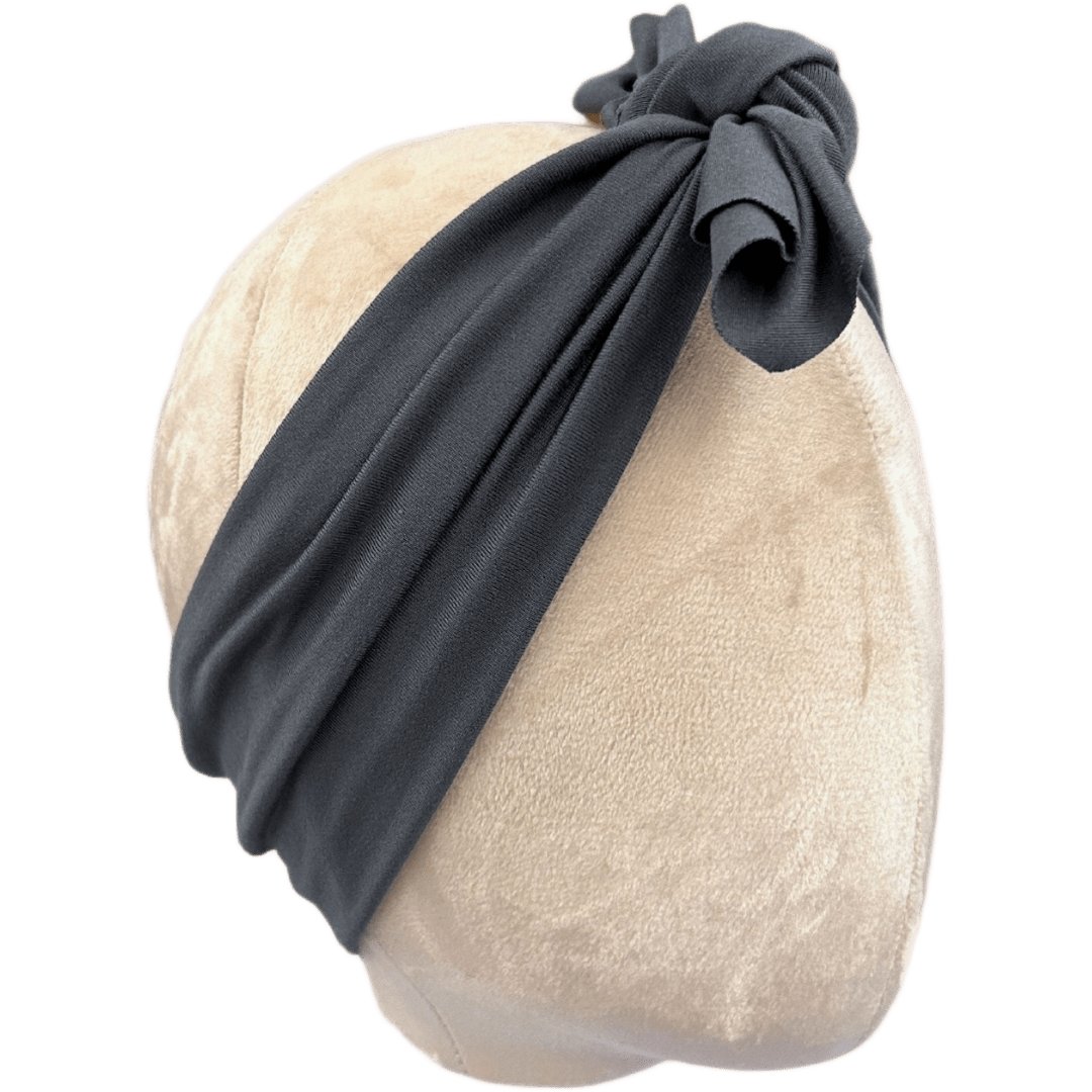 Dusty Blue Grey Top Knot Headband - The Sassy Olive