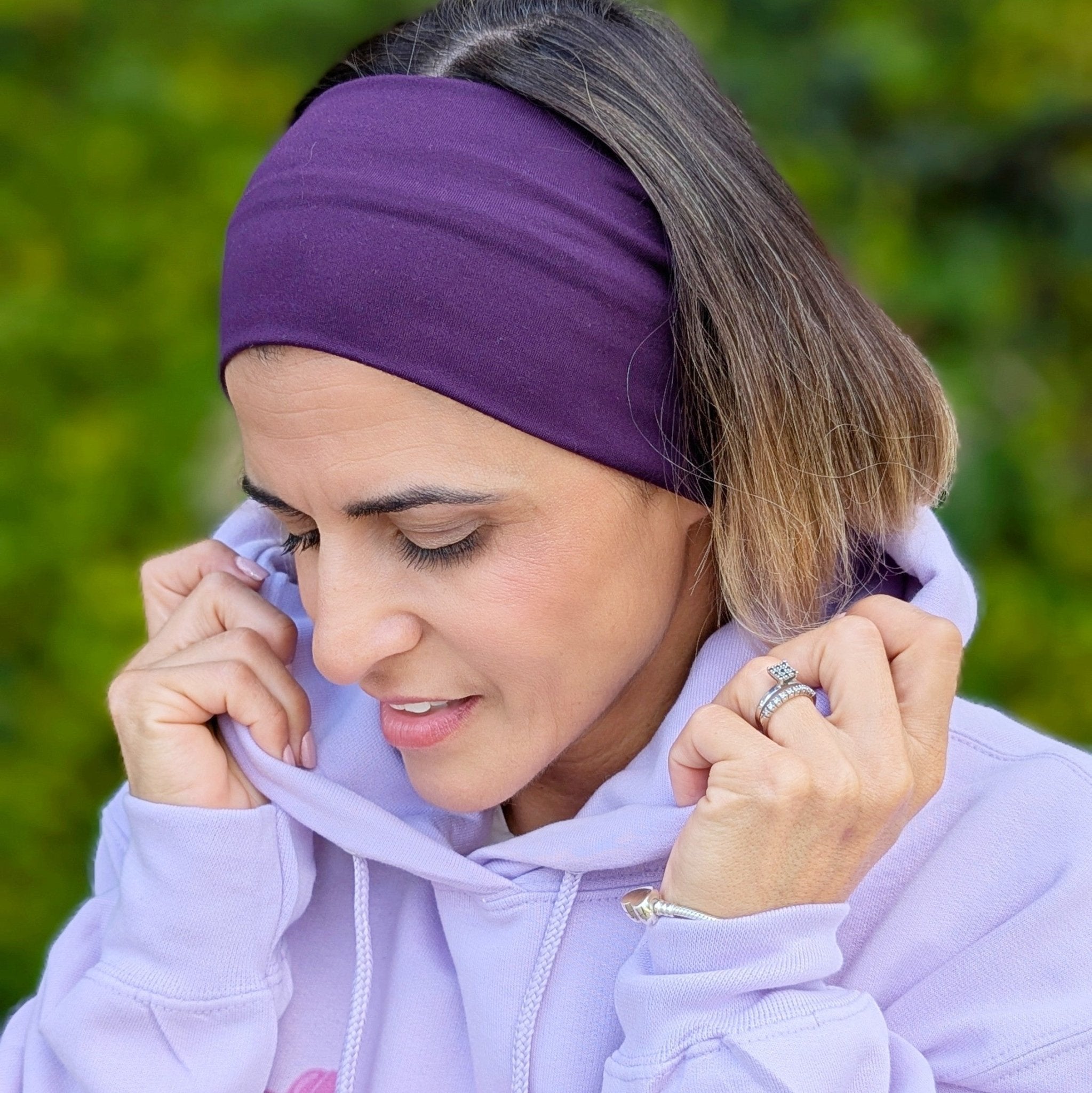 Eggplant Purple Solid Stretch Headband - The Sassy Olive