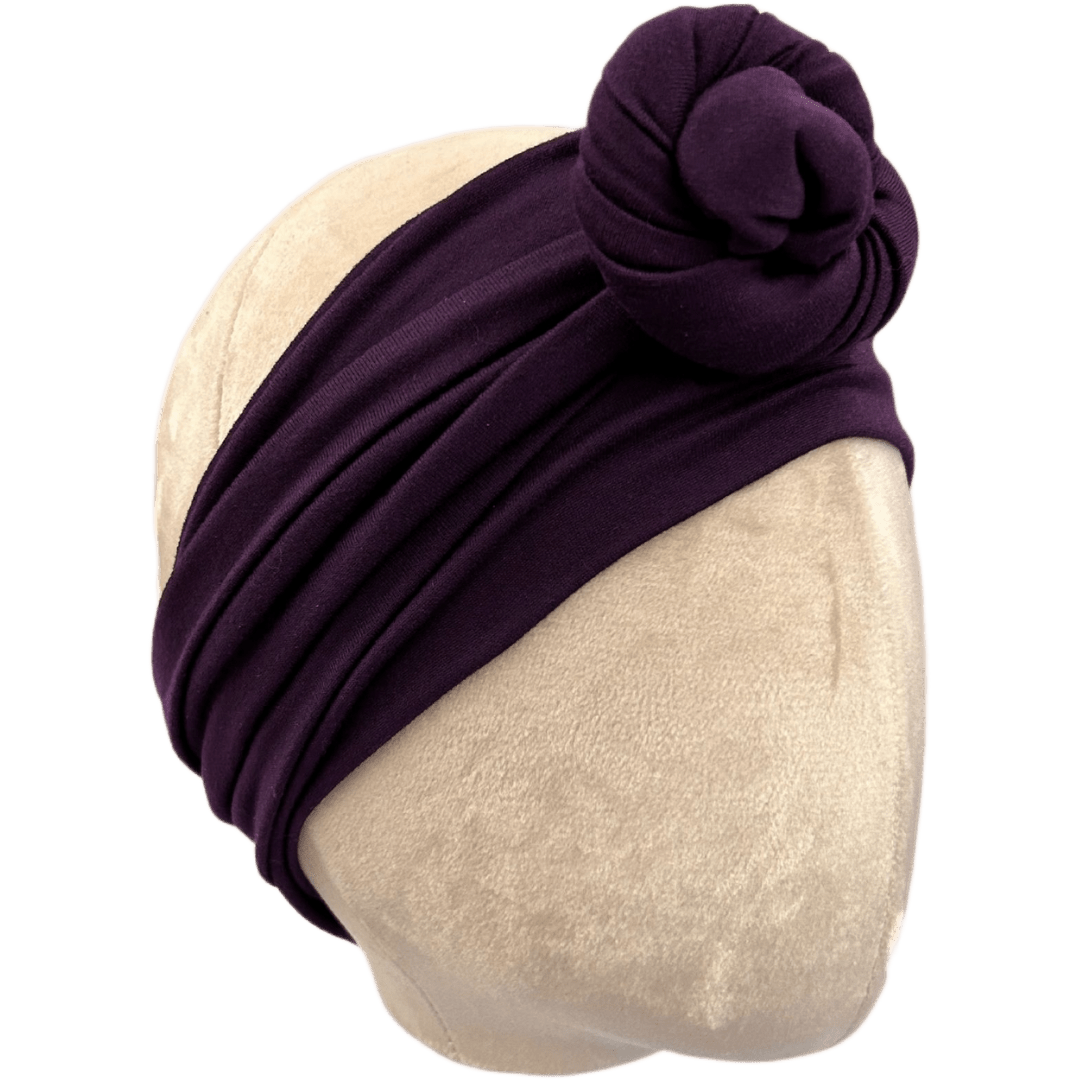 Eggplant Purple Solid Wrap Headband - The Sassy Olive