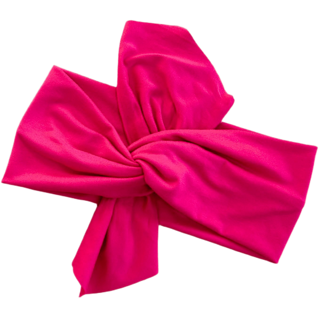 Fuchsia Pink Top Knot Headband - The Sassy Olive