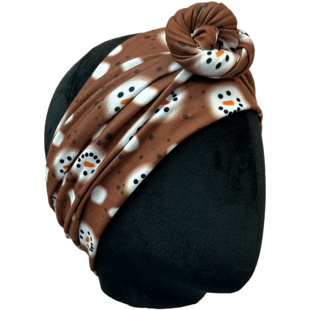 Hot Cocoa Snowmen Wrap Headband - The Sassy Olive