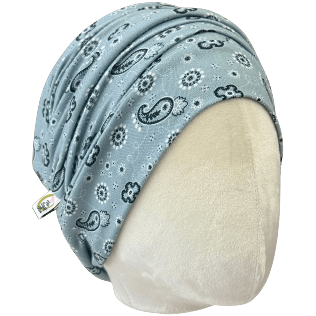 Light Blue Bandana Paisley Boho Buff - The Sassy Olive