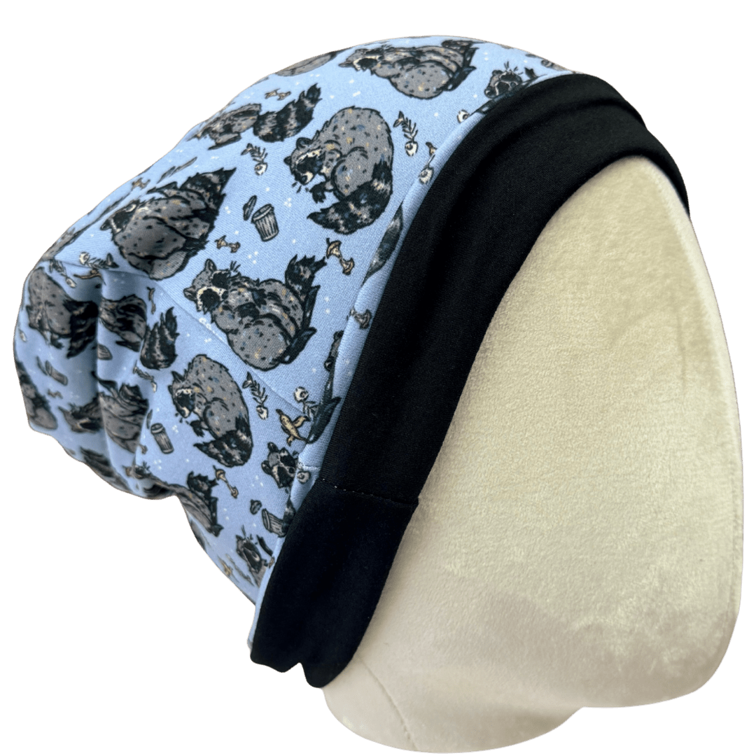 Raccoons by CloudKBD Slouchy Beanie - The Sassy Olive