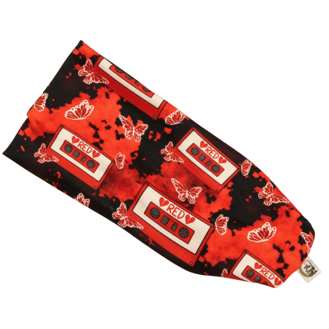 Red Cassette Stretch Headband - The Sassy Olive