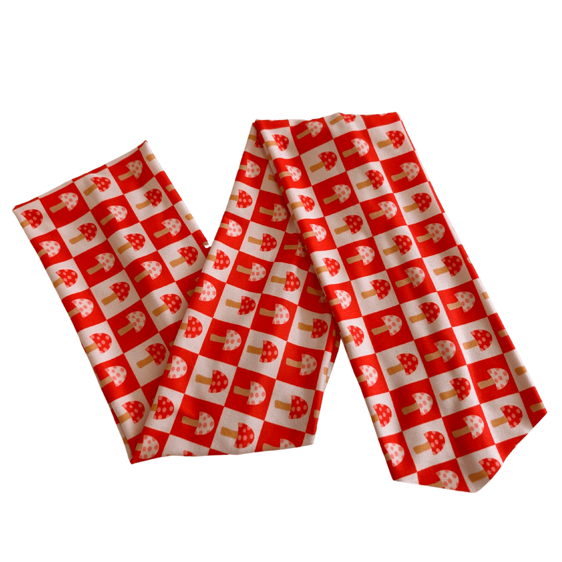 Red Checkered Mushrooms Wrap Headband - The Sassy Olive