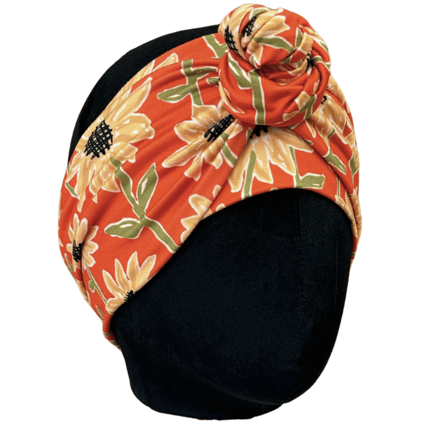 Red Sunflowers Wrap Headband - The Sassy Olive
