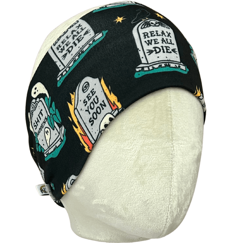 Relax, We All Die Stretch Headband - The Sassy Olive