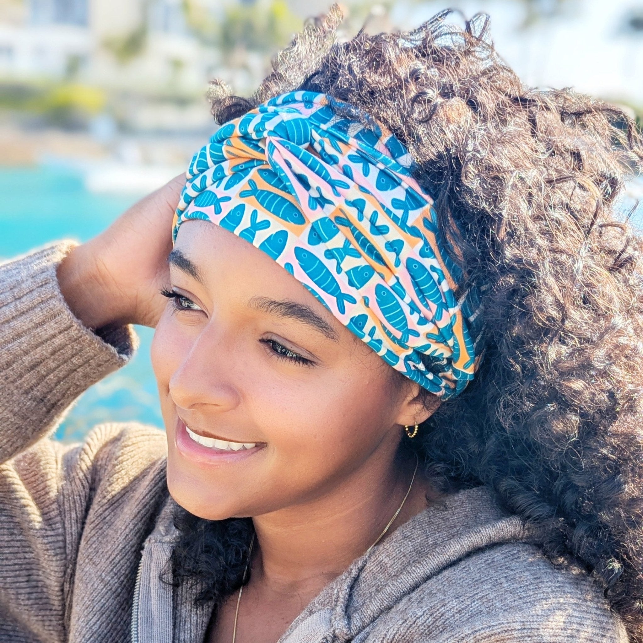 Sardine Grid Wrap Headband - The Sassy Olive