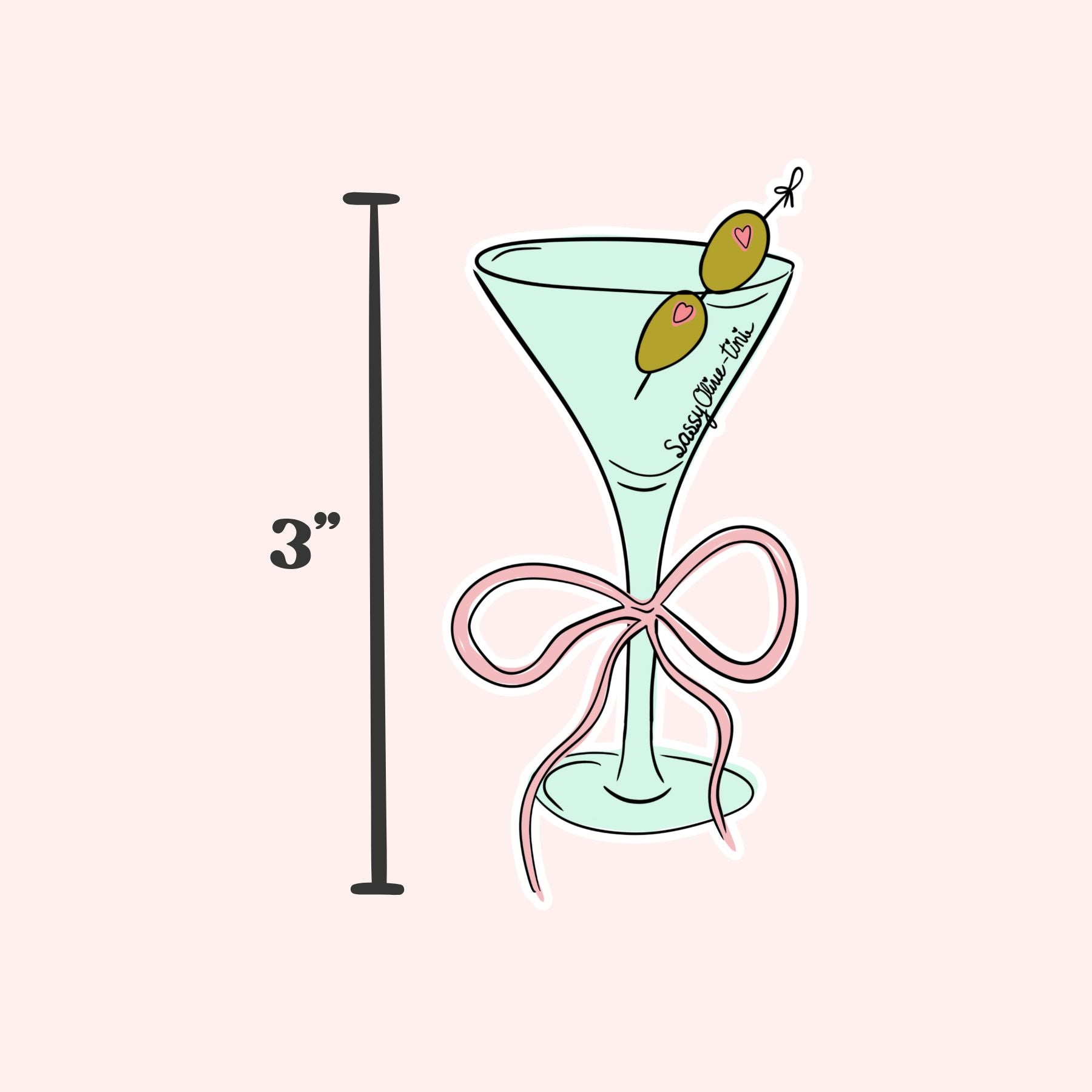 Sassy Martini Vinyl Decal Sticker - The Sassy Olive