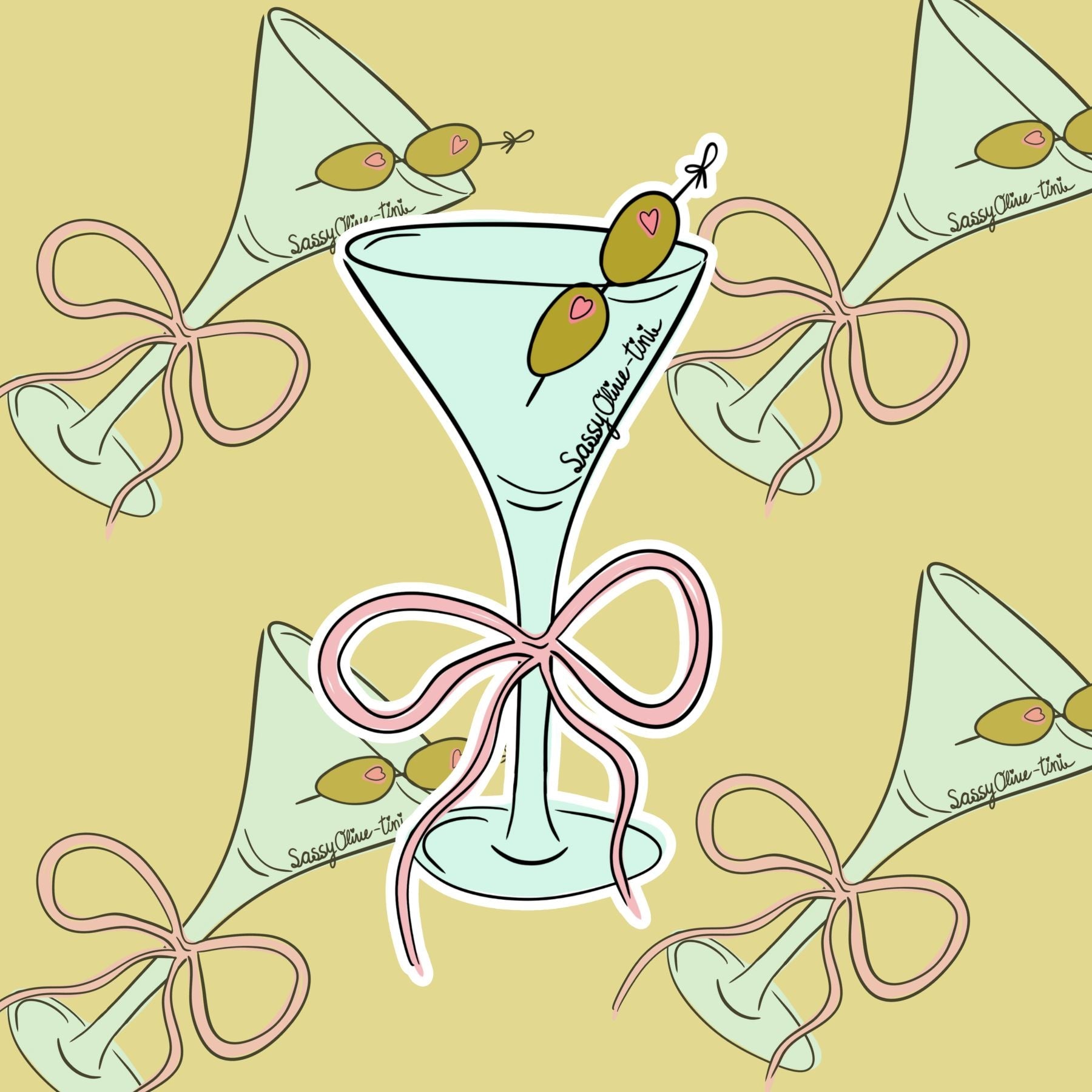 Sassy Martini Vinyl Decal Sticker - The Sassy Olive