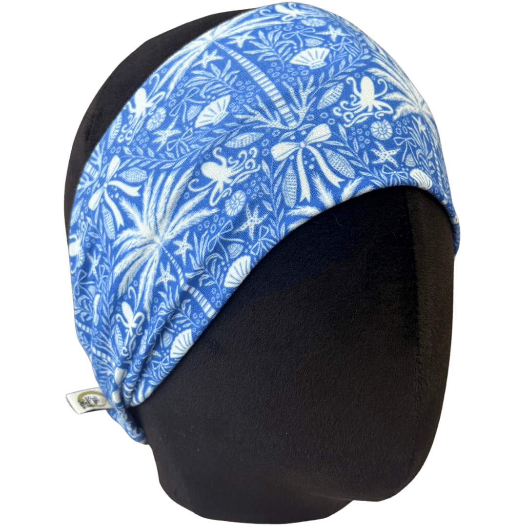 Sea Garden Blue Stretch Headband - The Sassy Olive