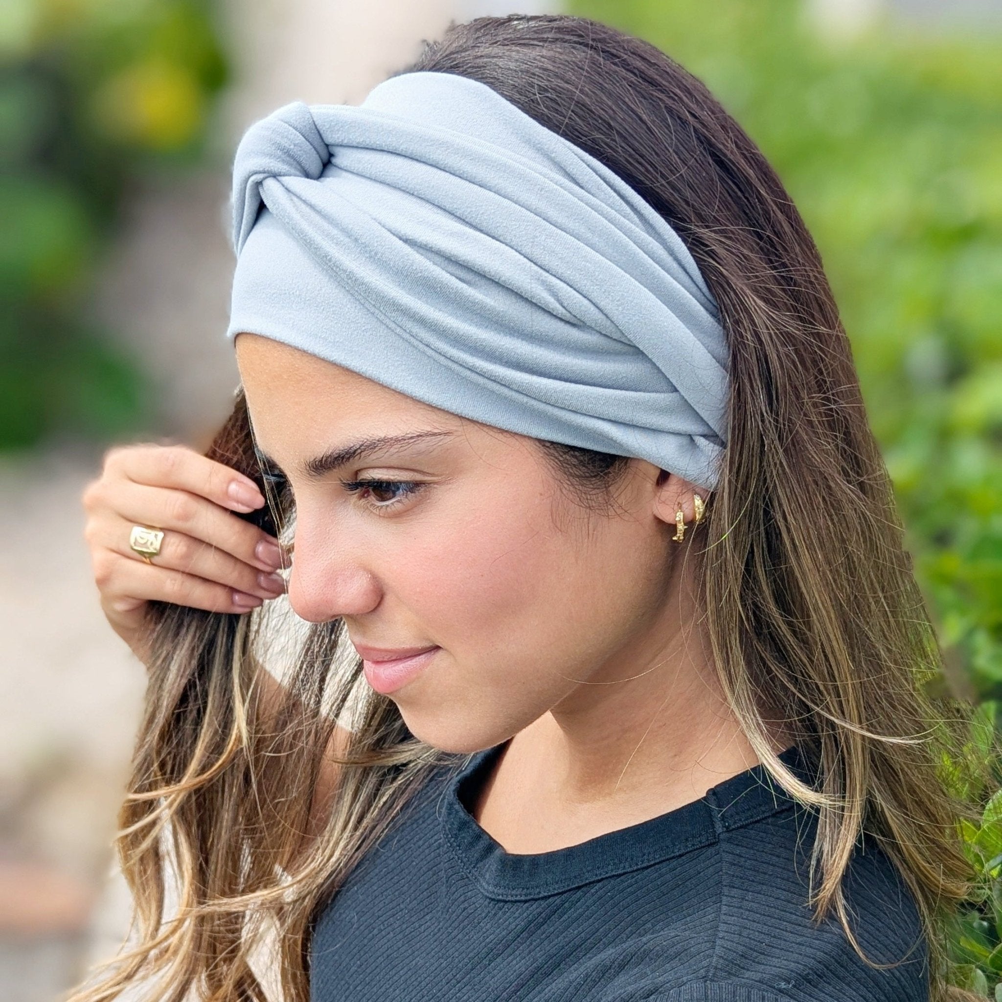 Silver Solid Wrap Headband - The Sassy Olive