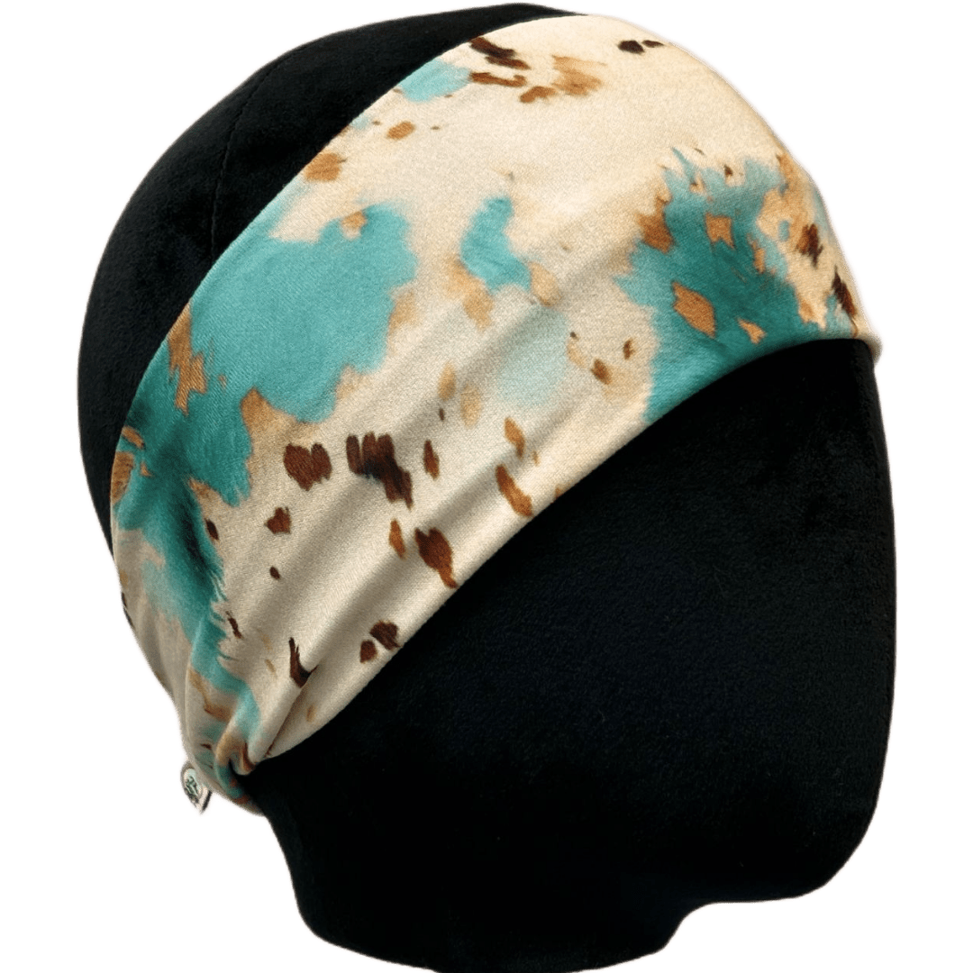 Turquoise Cow Hide Stretch Headband - The Sassy Olive