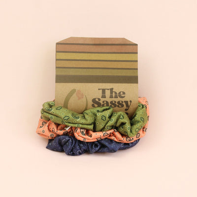 Bandana Pattern Scrunchie Pack - The Sassy Olive