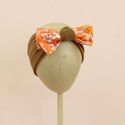 Orange Floral Baby Headband - The Sassy Olive