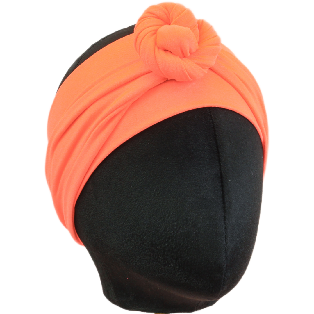 Neon Orange Solid Wrap Headband