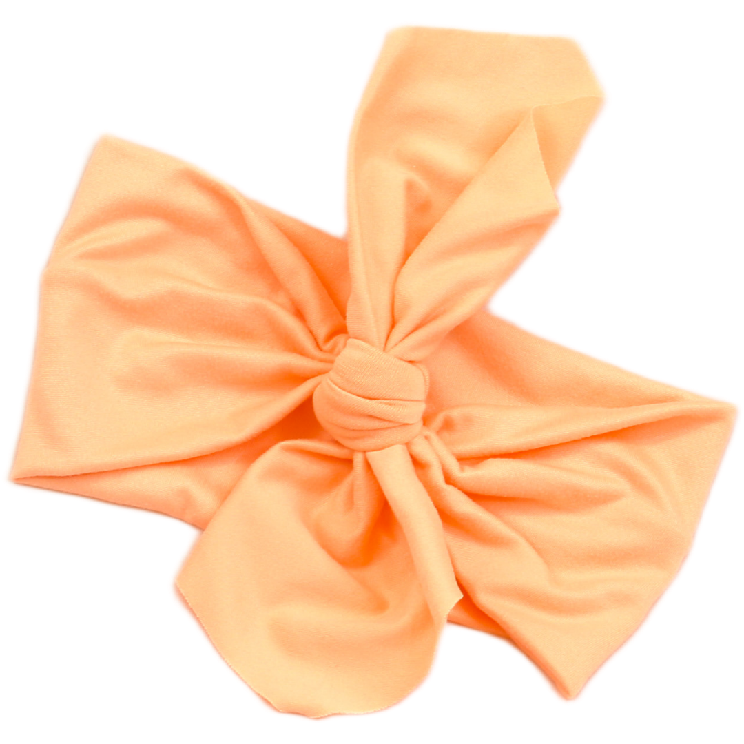 Papaya Pink Solid Top Knot Headband