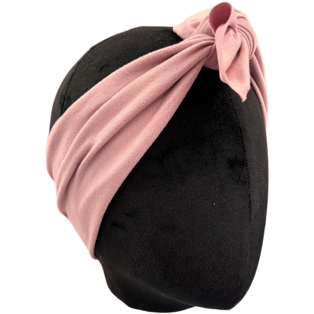 Haarband mit oberem Knoten in Pfingstrosenrosa
