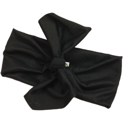 Black Solid Top Knot Headband
